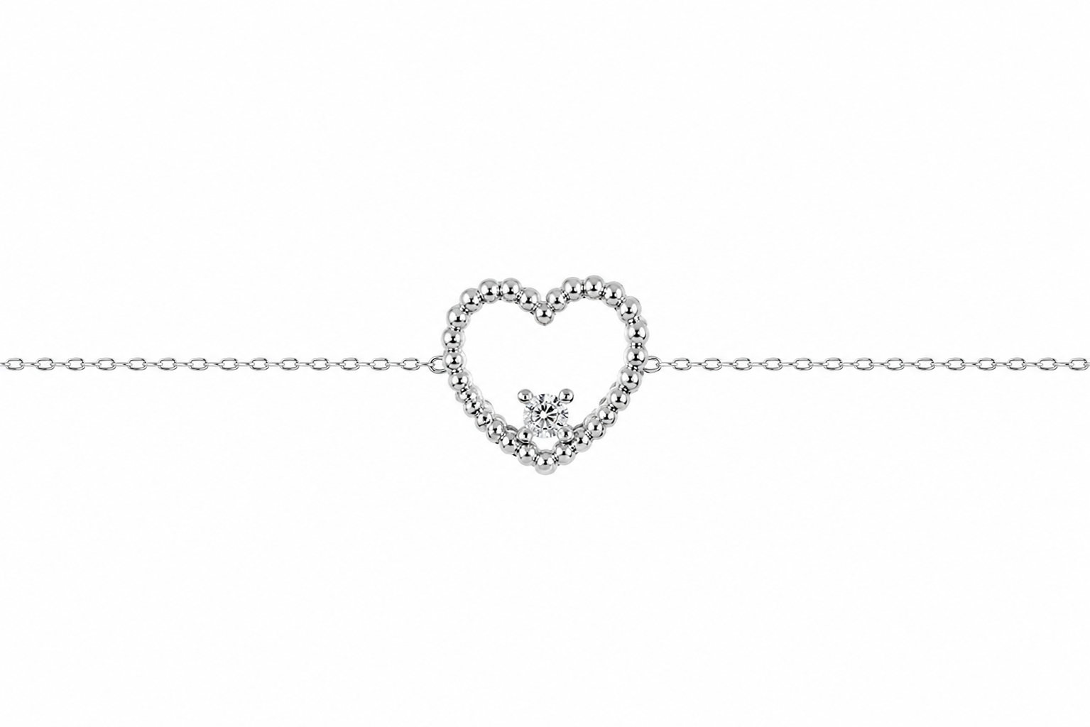 Pulsera plata 925 corazón 7x8mm