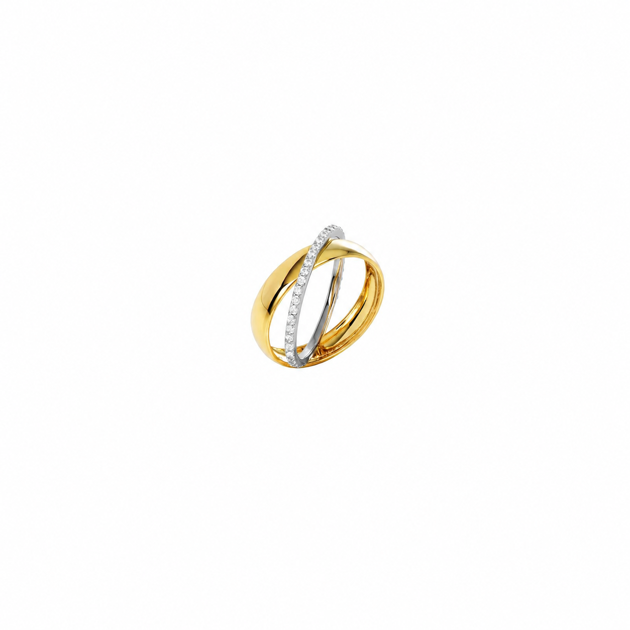 Anillo plata 925 dos alianzas 4mm y 2mm con zirconitas