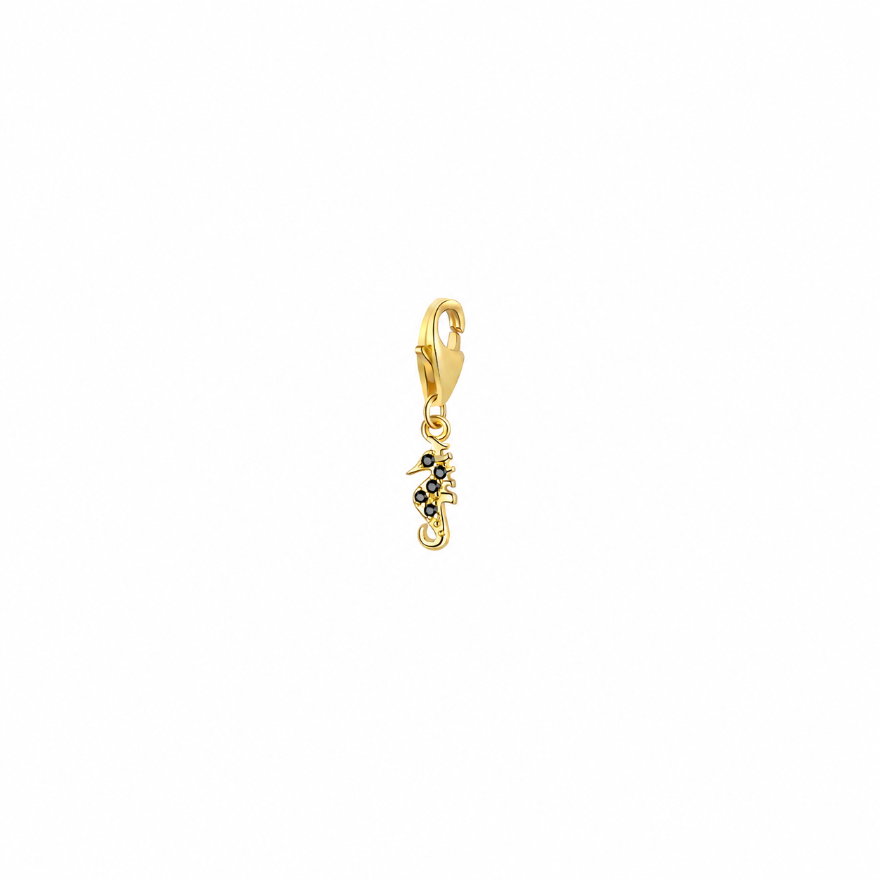Charm Circonita - Caballito Mar 3*6 mm - Plata Bañado Oro Y Plata Rodiada
