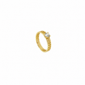 Anillo en plata de primera ley rodiada y plata 925 bañada en oro