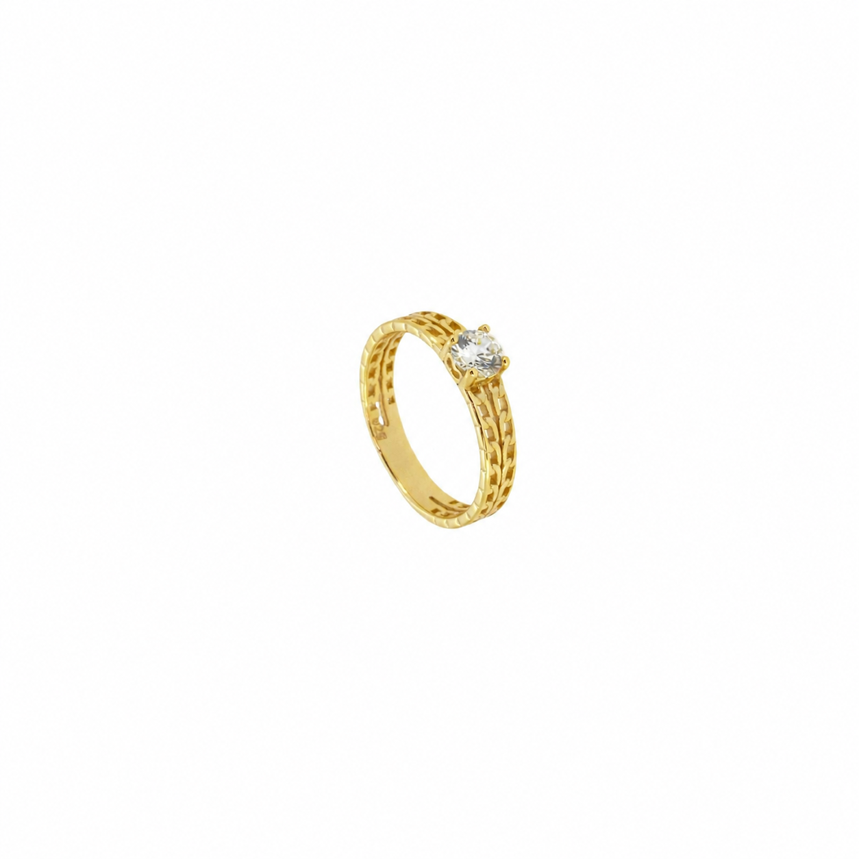 Anillo en plata de primera ley rodiada y plata 925 bañada en oro