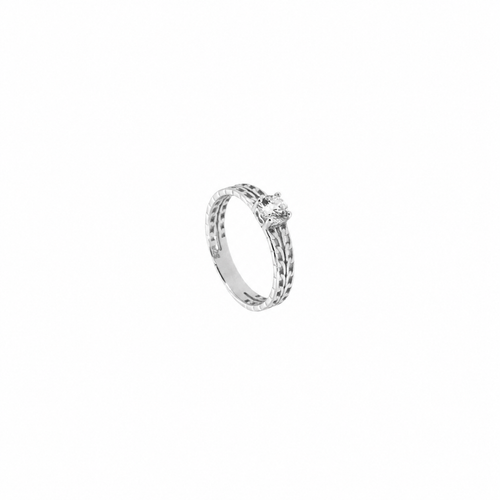 Anillo en plata de primera ley rodiada y plata 925 bañada en oro