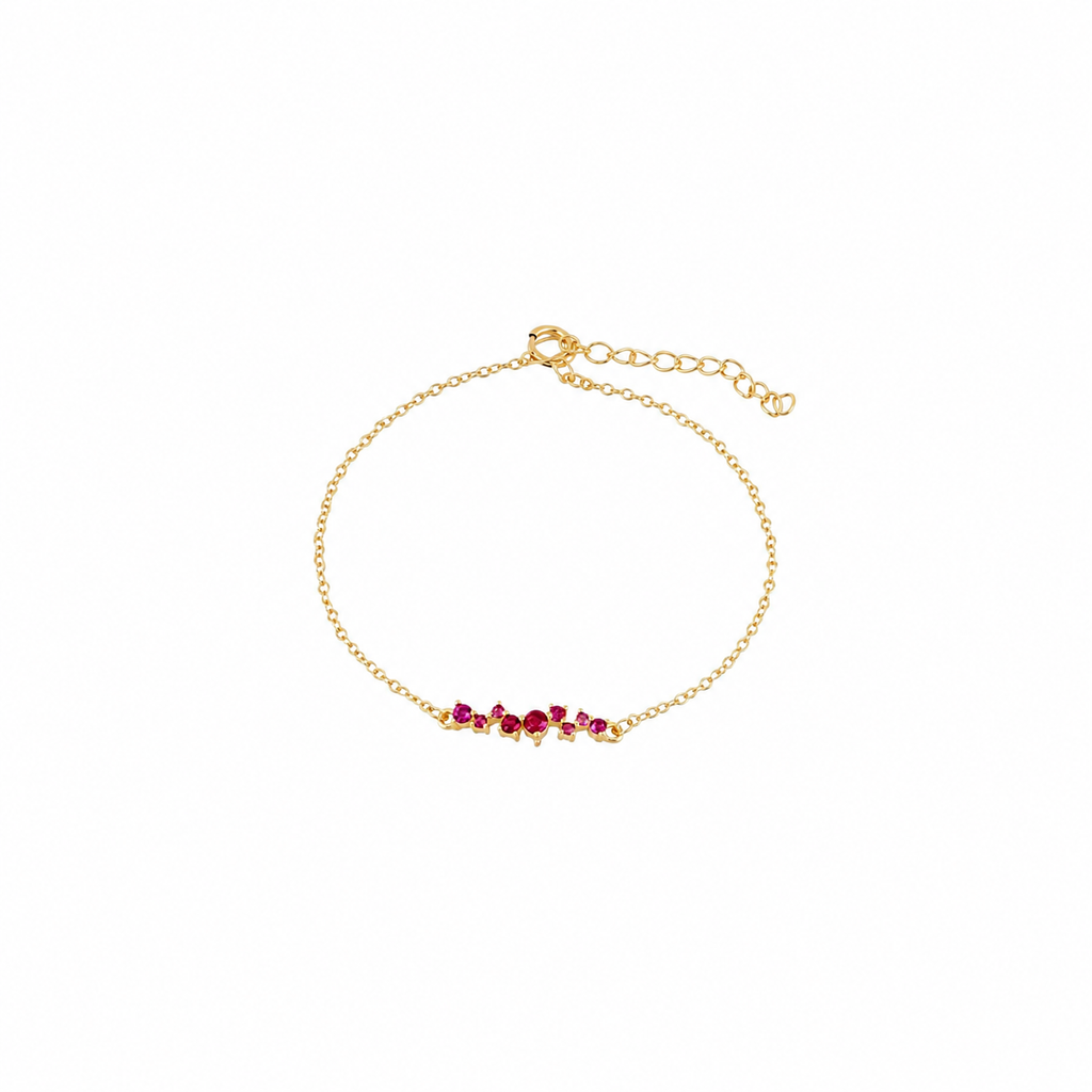 Pulsera en plata de primera ley rodiada y plata 925 bañada en oro.