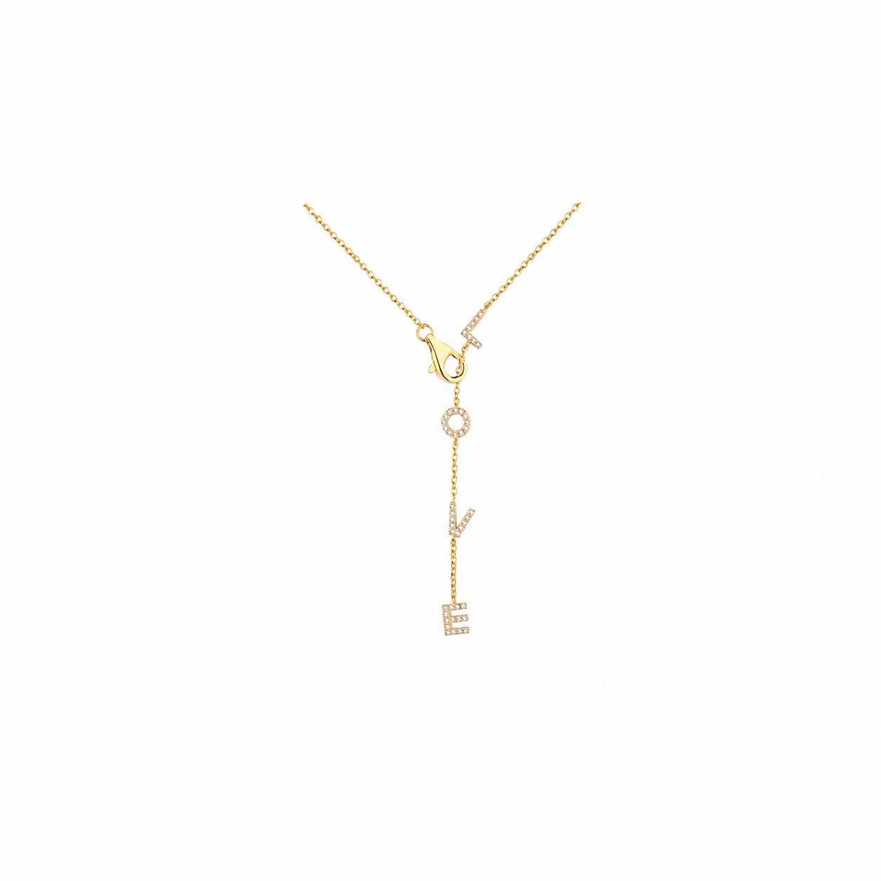 Collar Circonita - Love 5mm - 40+5 cm - Bañado Oro