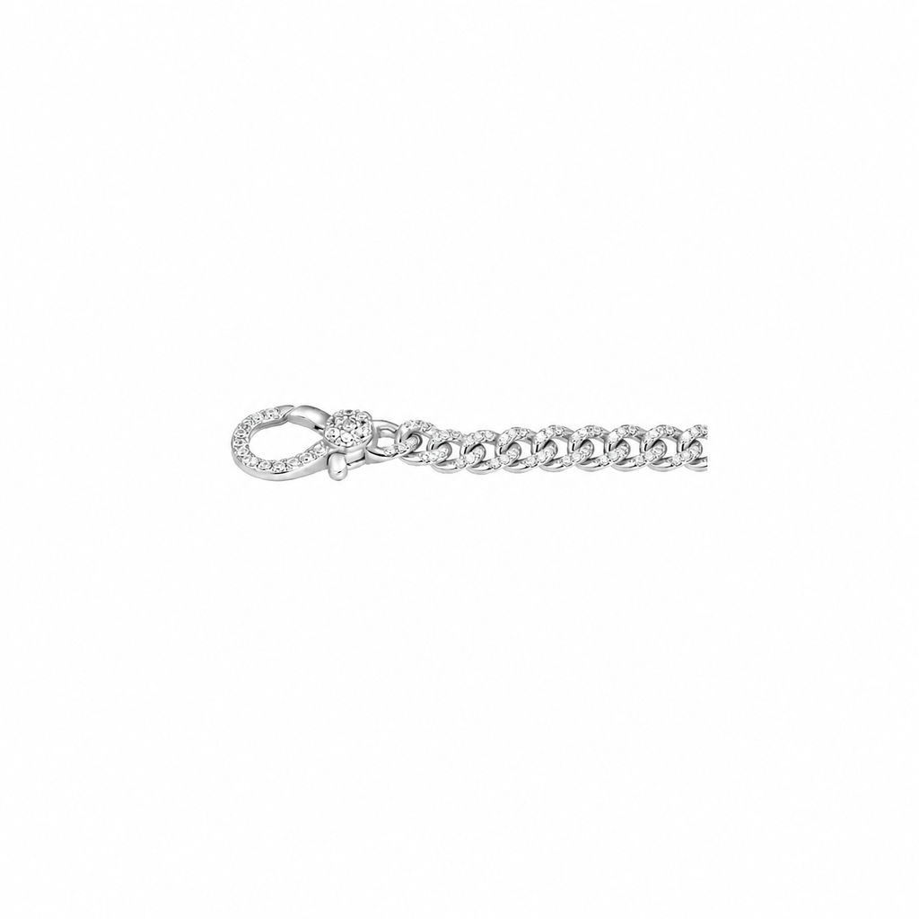 Pulseras plata 925 barbada con zirconitas