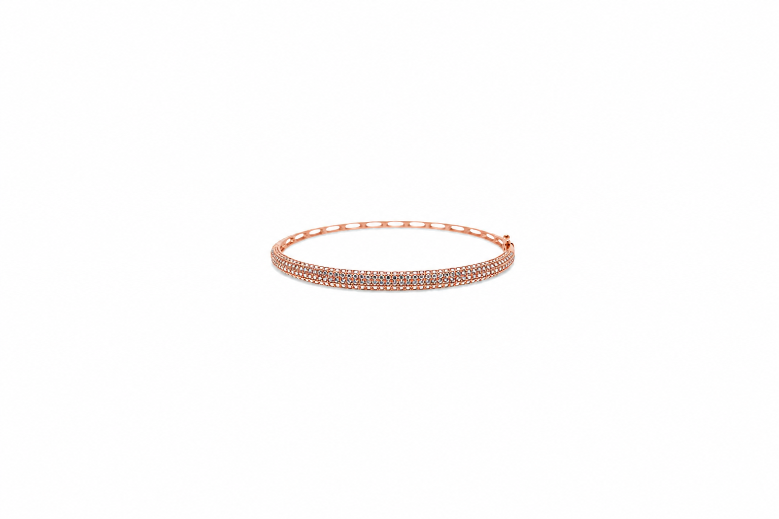 Pulsera brazalete plata 925 cz media caña