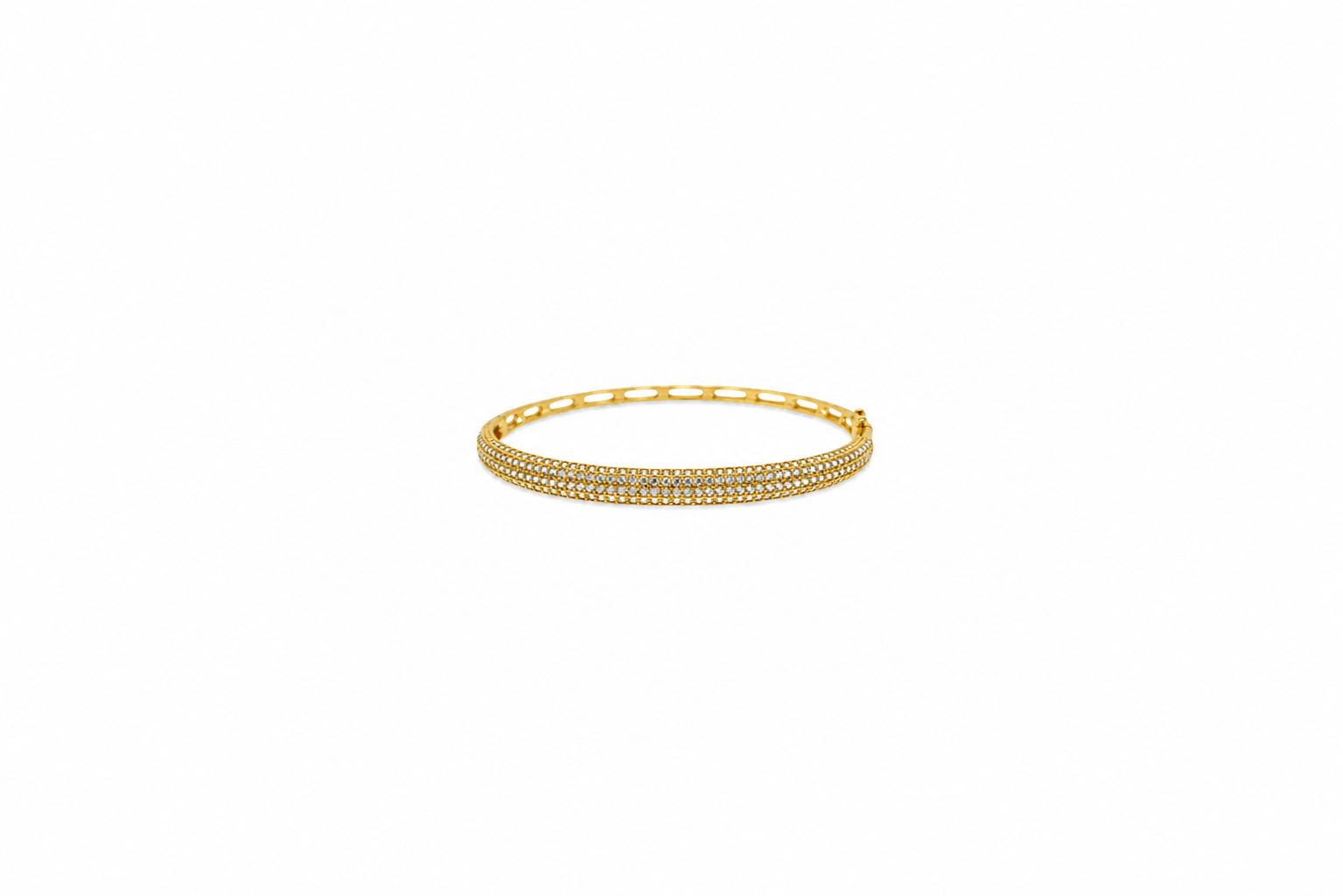 Pulsera brazalete plata 925 cz media caña