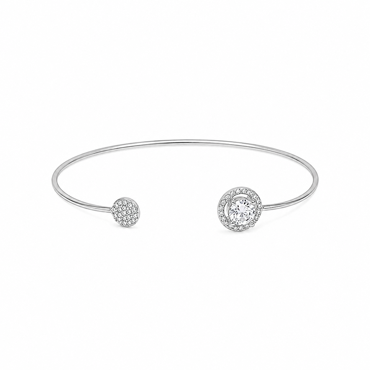 Brazalete plata 925 zirconita abierto