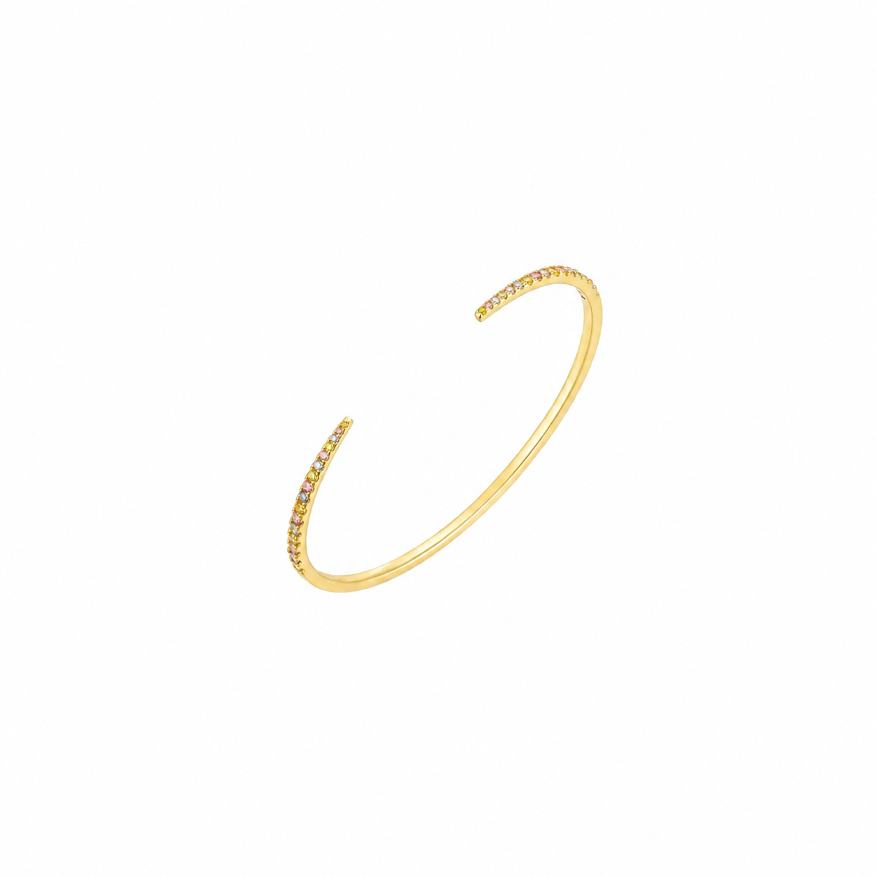 Pulsera Circonita Esclava - 57 mm - Bañada Oro y Plata Rodiada