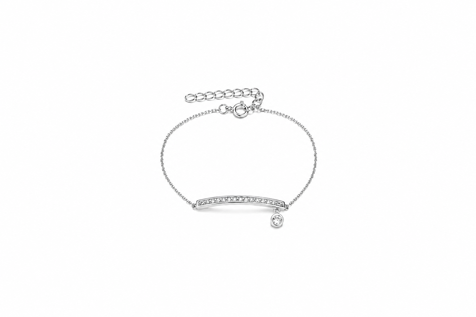 Pulsera plata 925 barra zirconita