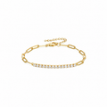 Pulsera Eslabón Tenis - Circonita - 16 + 4 cm - Bañada Oro y Plata Rodiada