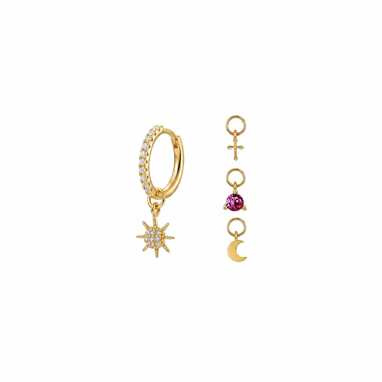 Pendiente Circonita - 4 Charms