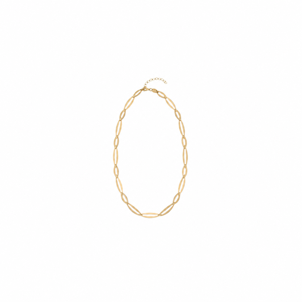 Collar Eslabon Enamel Multi - 38+4 cm Bañado en Oro
