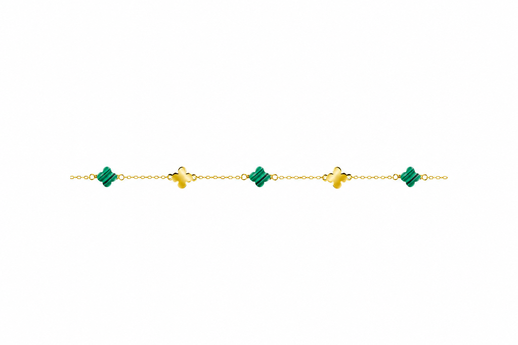 Collar plata 925 flor 6x6mm piedras intercalada