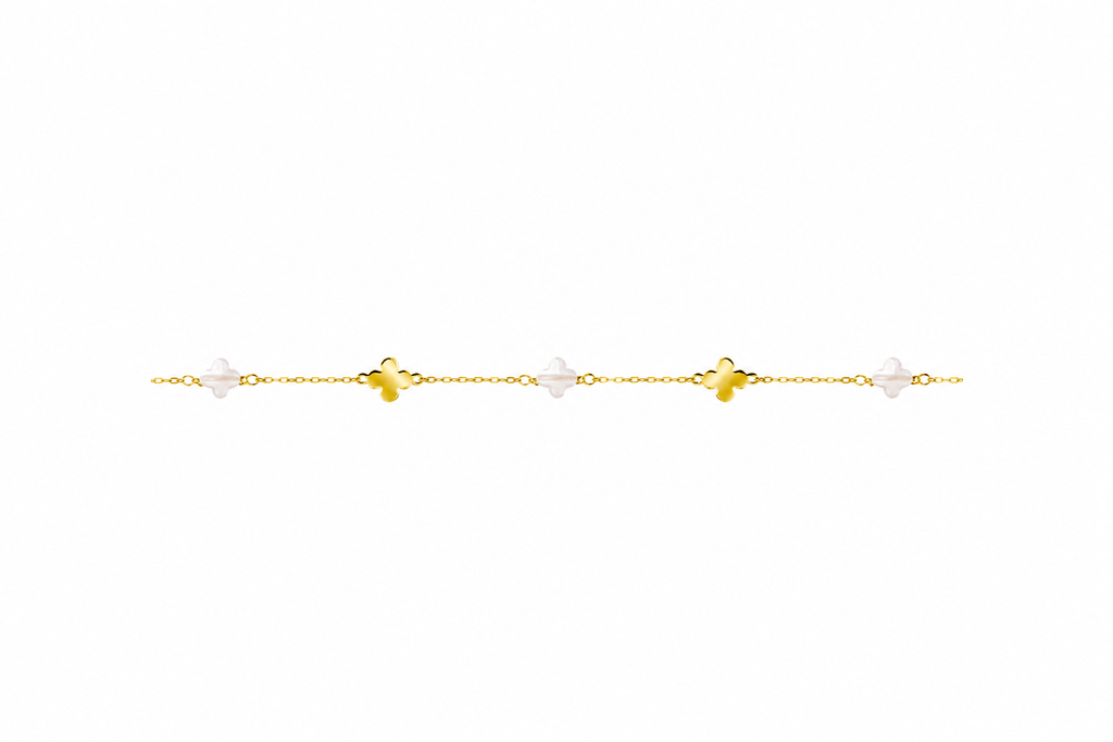 Collar plata 925 flor 6x6mm piedras intercalada