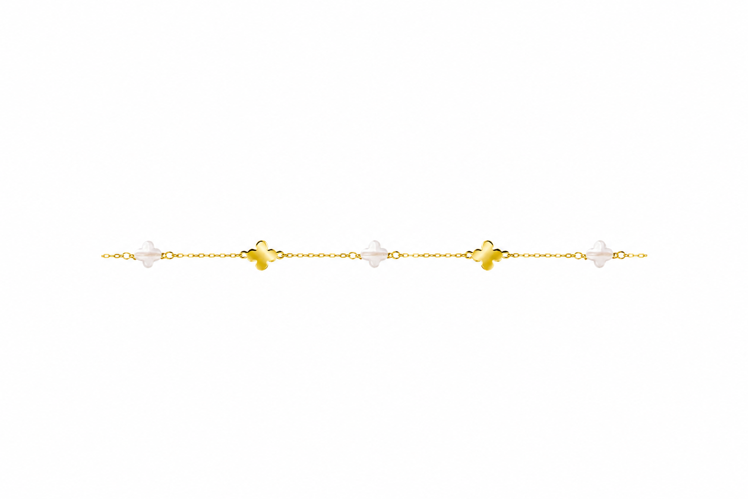 Collar plata 925 flor 6x6mm piedras intercalada