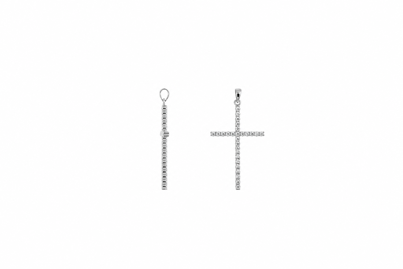 Colgante plata 925 cruz 47x26mm zirconitas de 2mm