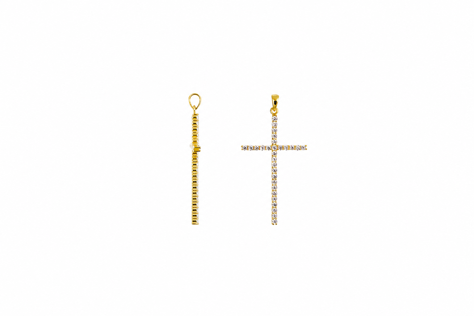 Colgante plata 925 cruz 47x26mm zirconitas de 2mm