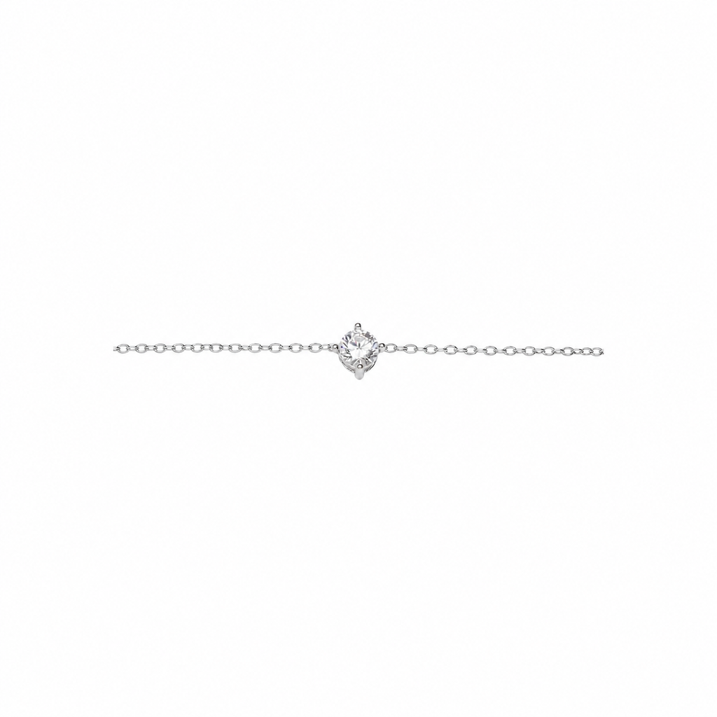 Collar plata 925 punto de luz con circonita de 5mm pasante