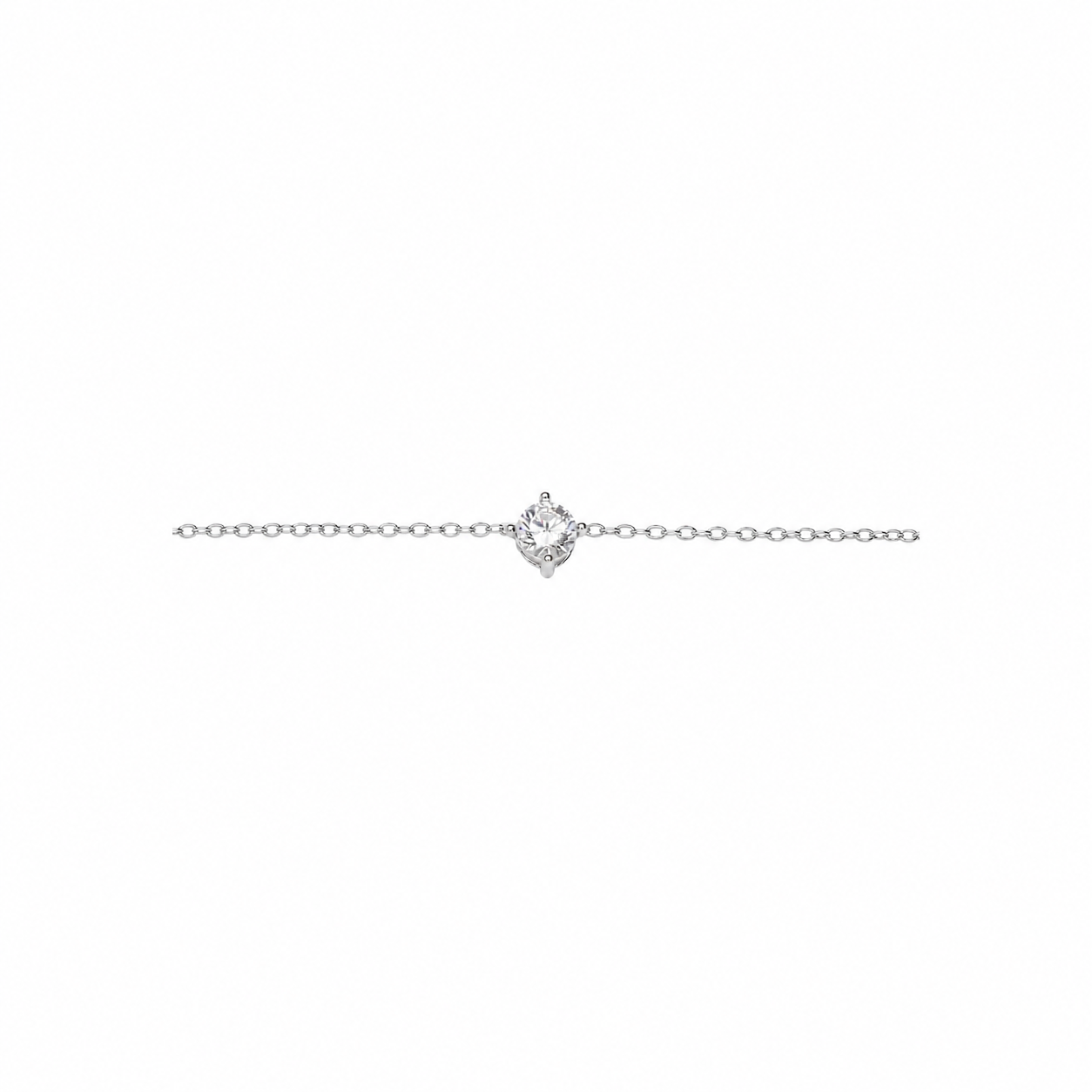Collar plata 925 punto de luz con circonita de 5mm pasante