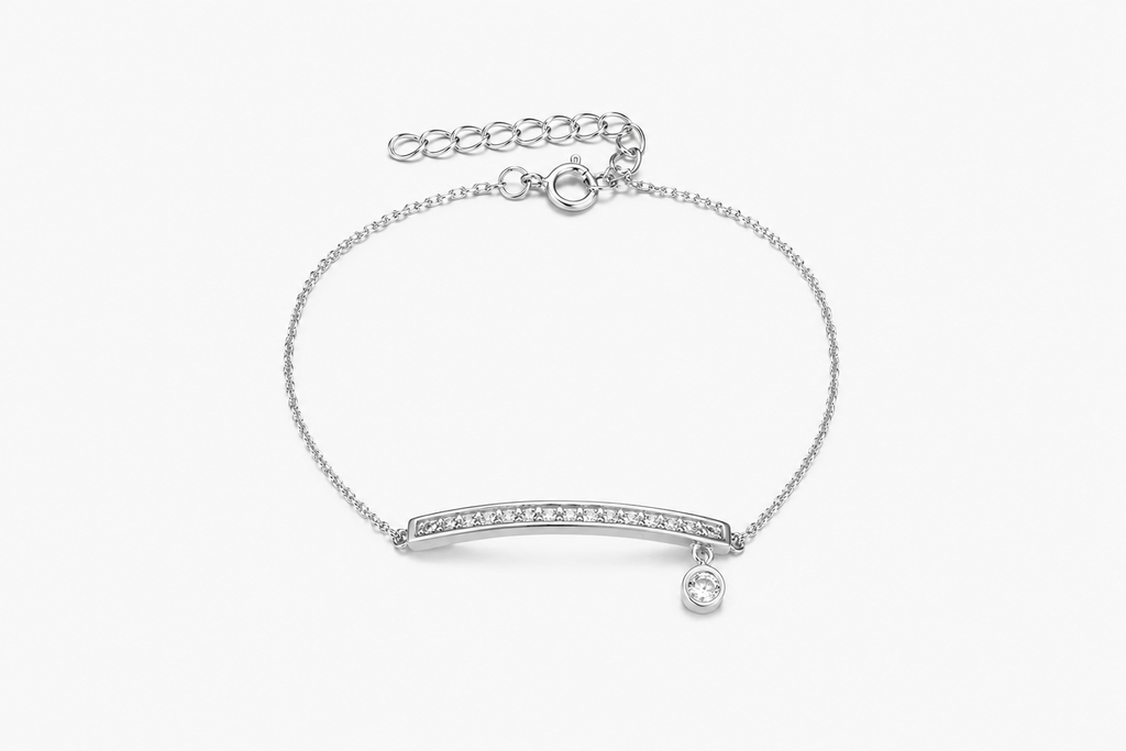 Pulsera plata 925 barra zirconita