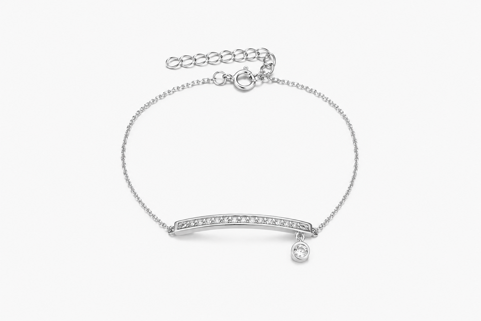 Pulsera plata 925 barra zirconita