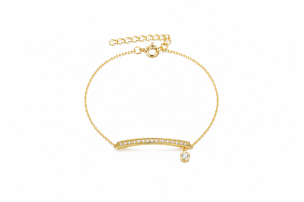 Pulsera plata 925 barra zirconita