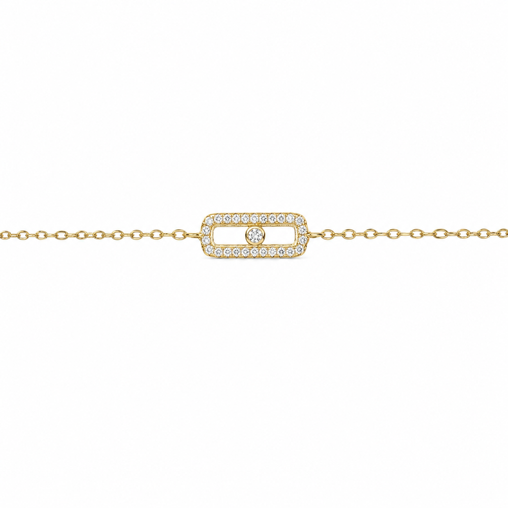 Pulsera plata 925 rectangulo con cz