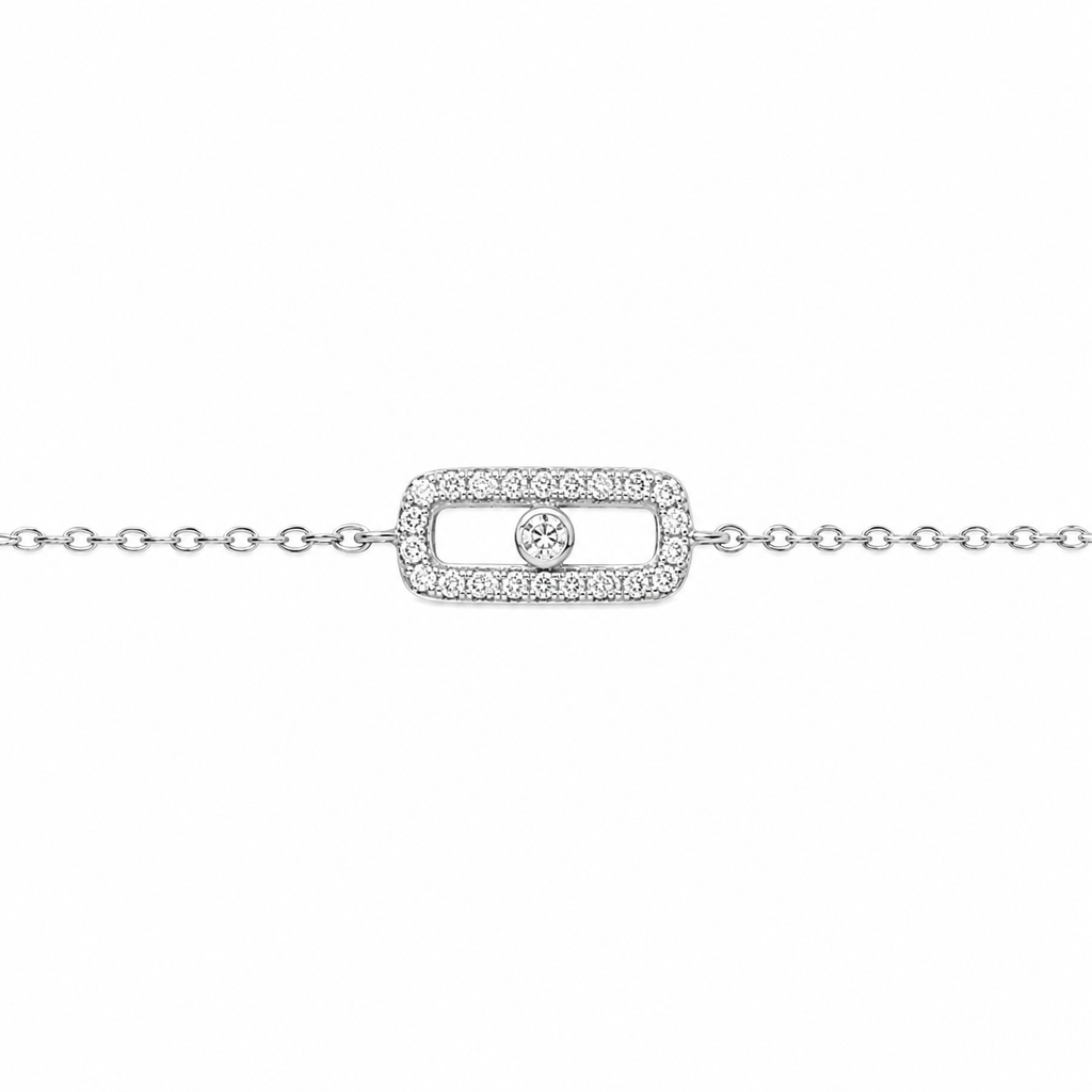 Pulsera plata 925 rectangulo con cz