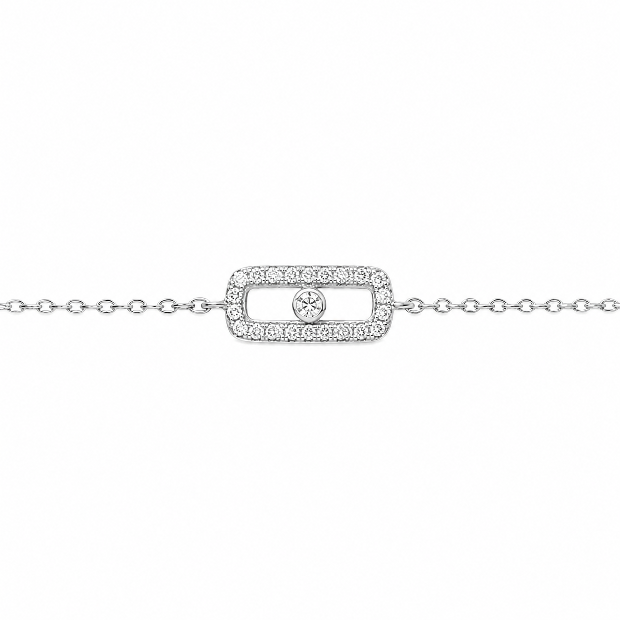 Pulsera plata 925 rectangulo con cz