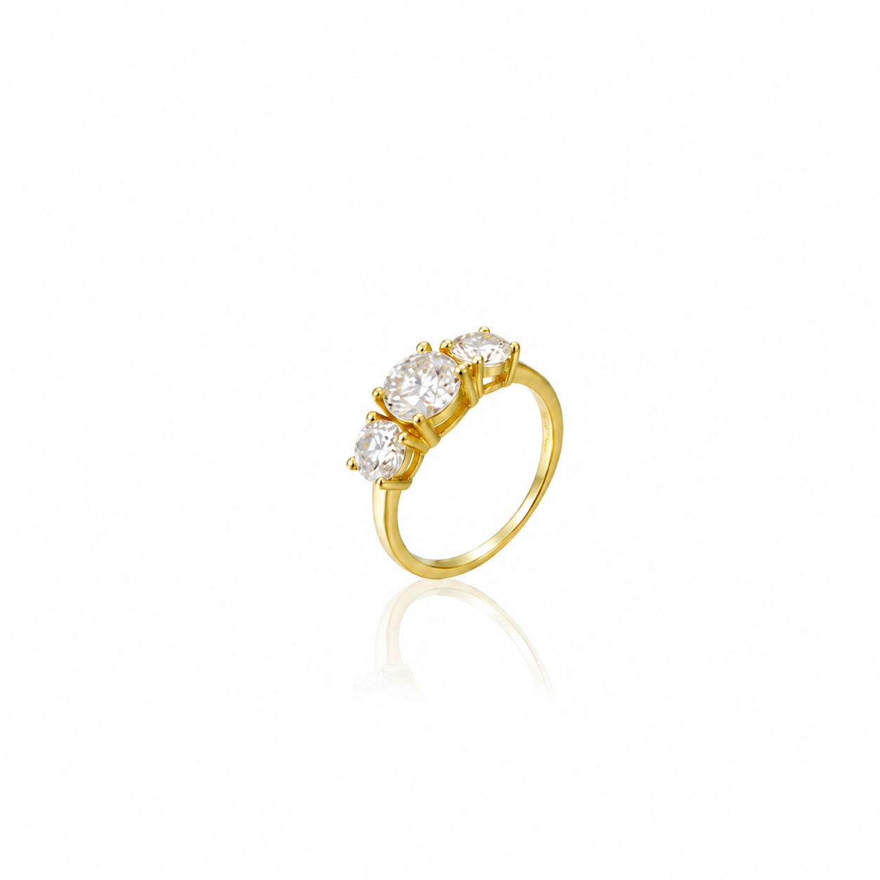 Anillo Plata Moissanita - 6,5 mm - Bañado Oro y Plata Rodiada