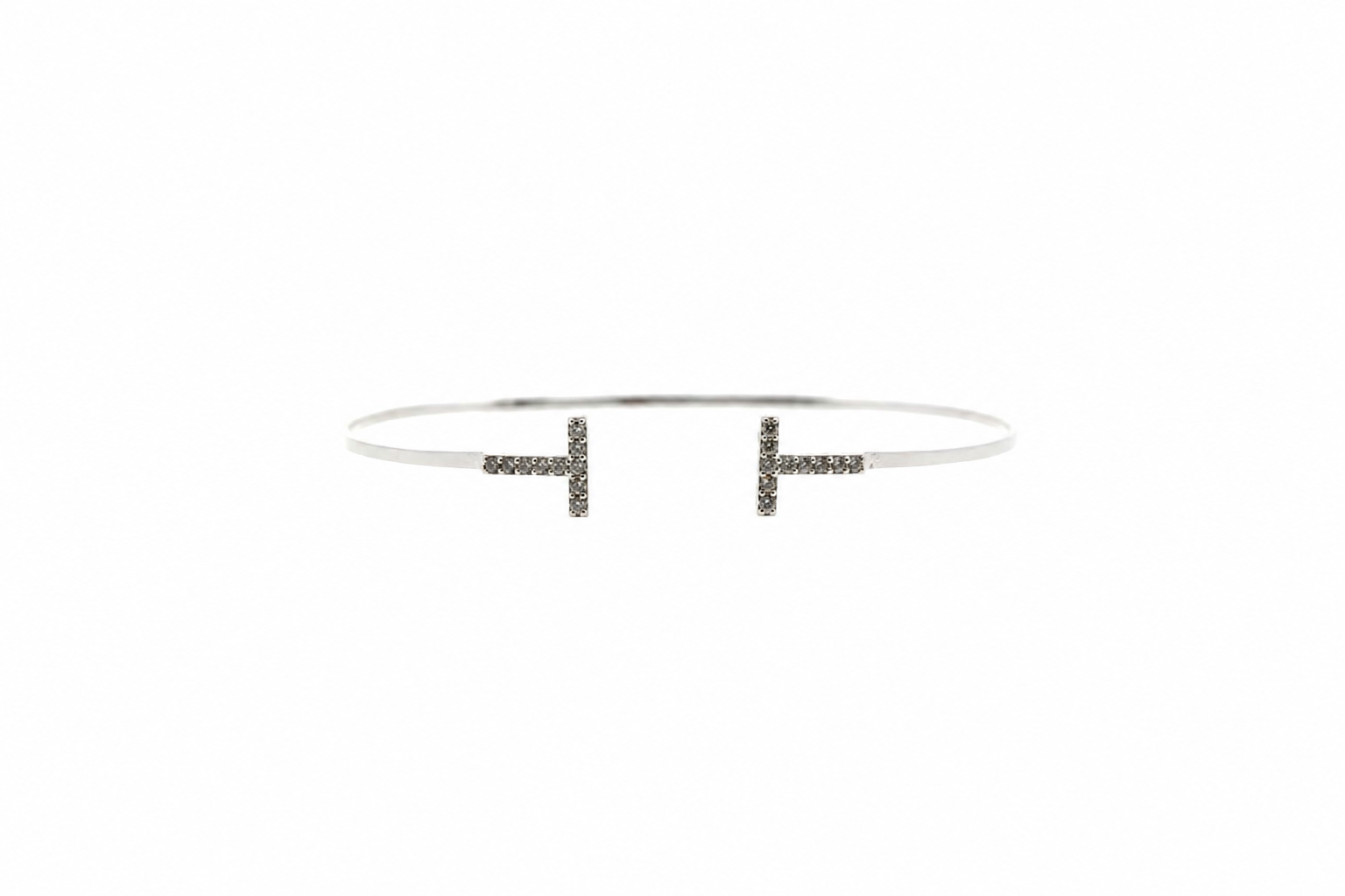 Brazalete plata 925 rigido barra cz