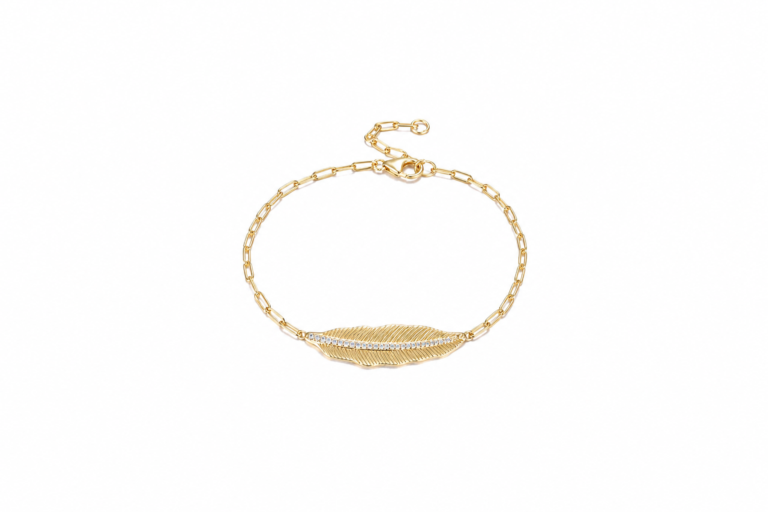 Pulsera plata 925 hoja irregular