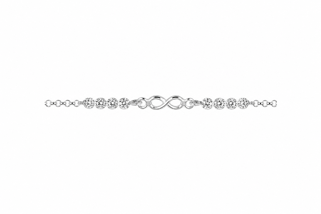 Pulsera plata 925 símbolo infinito 4x14mm