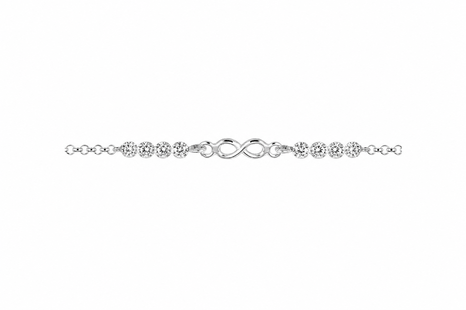 Pulsera plata 925 símbolo infinito 4x14mm