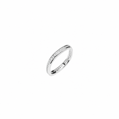 Anillo plata 925 alianza cuadrada con circonitas