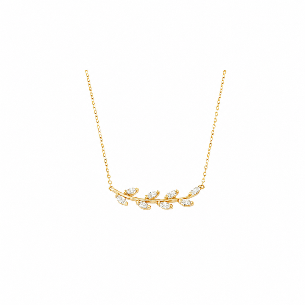 Collar Hojas Circonita