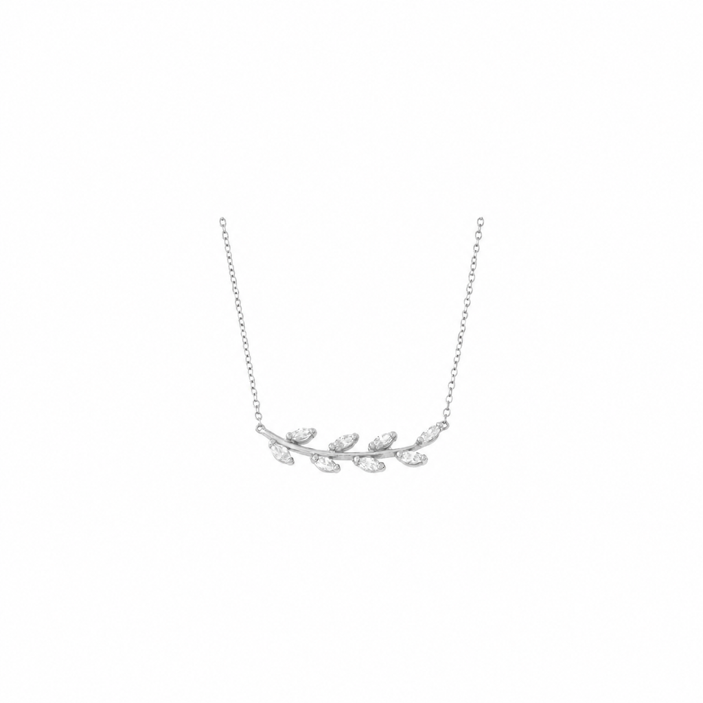 Collar Hojas Circonita