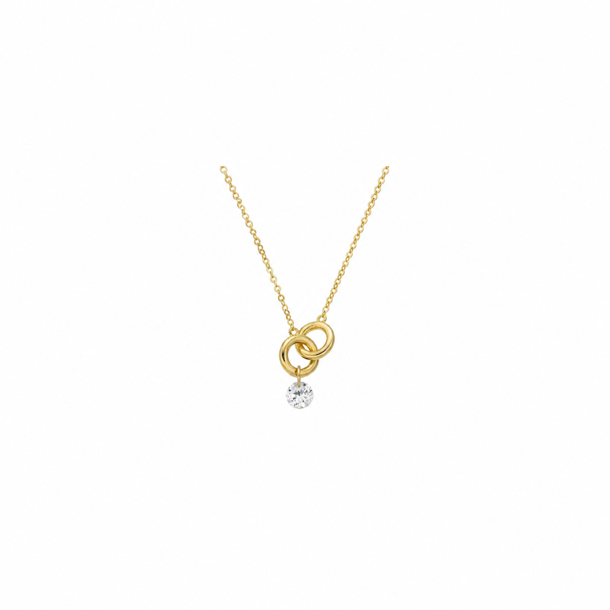 Collar Circonita - Alianza - 11 mm - Bañado Oro y Plata Rodiada