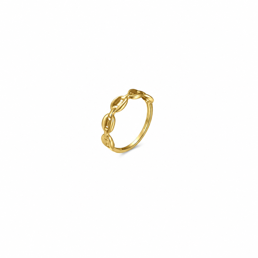 Anillo Plata Concha - Bañado Oro y Plata Rodiada