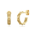 Pendientes Aro con Bolitas - 15 mm - Bañado oro y Plata Rodiada