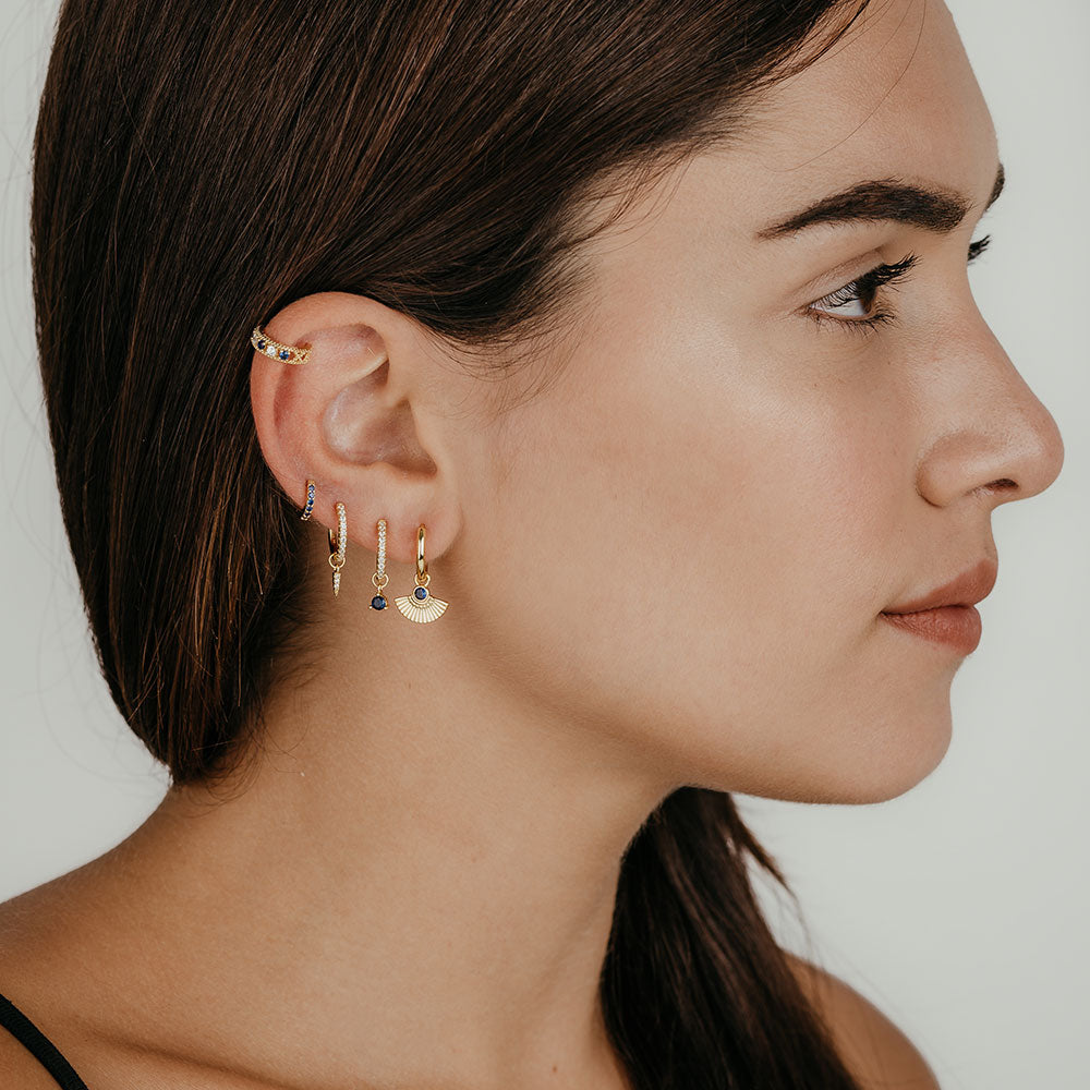 Pendientes Aro 4 charms - Zirconita