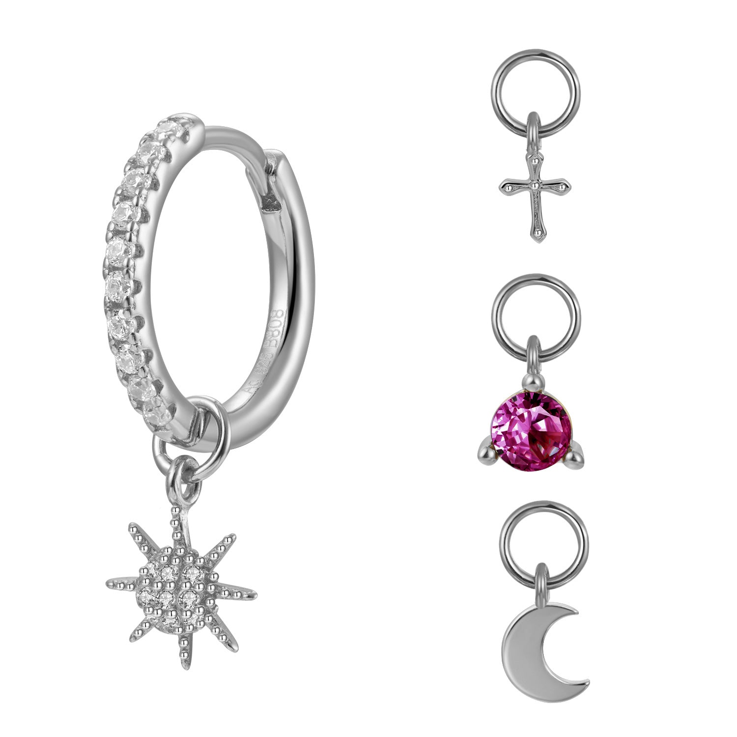 Pendiente Circonita - 4 Charms