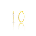 Pendientes Aro - 24,5 mm - Circonita - Bañado Oro y Plata Rodiada