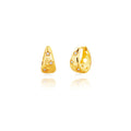 Pendientes Circonita - Aro Oval - 13 mm(10mm)- Bañado en Oro
