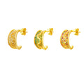 Pendientes Plata - Circonita - 17 mm - Bañado Oro y Plata Rhodiada