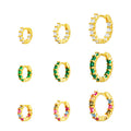 Pendientes Aro - Circonita - 12,15,17 mm - Bañado Oro y Plata Rhodiada