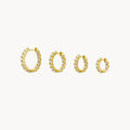Pendientes Aro - Moissanita - 15, 17, 19, 22 mm - Bañado Oro y Plata Rodiada