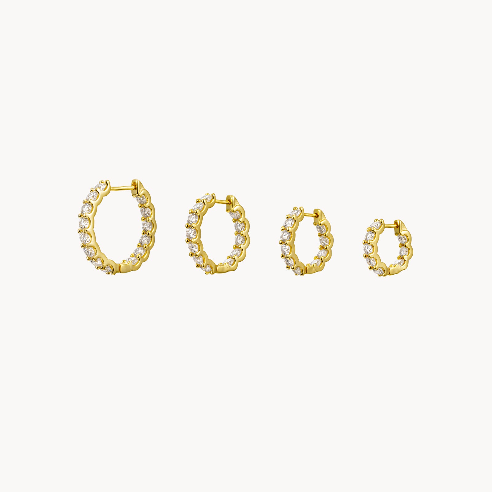 Pendientes Aro - Moissanita - 15, 17, 19, 22 mm - Bañado Oro y Plata Rodiada