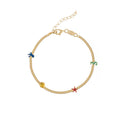 Pulsera Enamel Mar Multi 16+3cm - Bañado en Oro